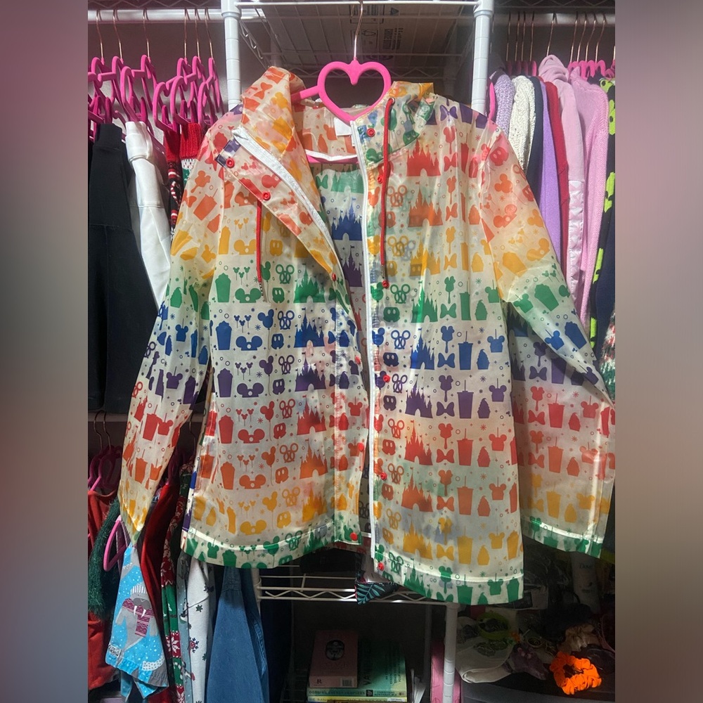 Disney’s Rainbow Mickey and Snacks Clear Raincoat